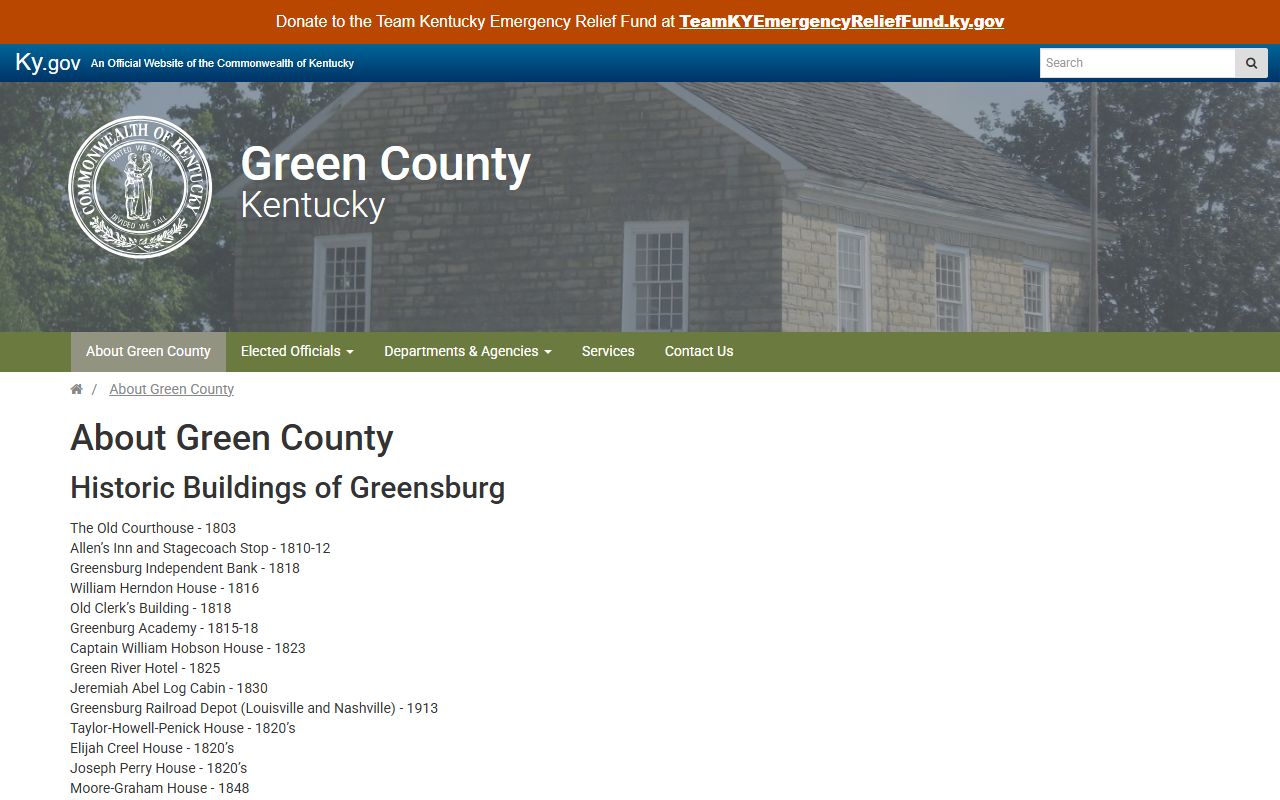 Green County probate records courthouse history context